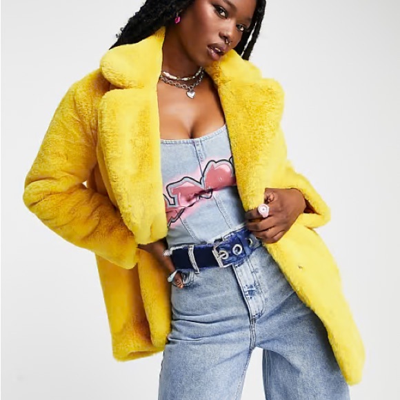 Dolls Kill Jackets & Blazers - Girlfriend Material Dolls Kill Short Coat in canary yellow